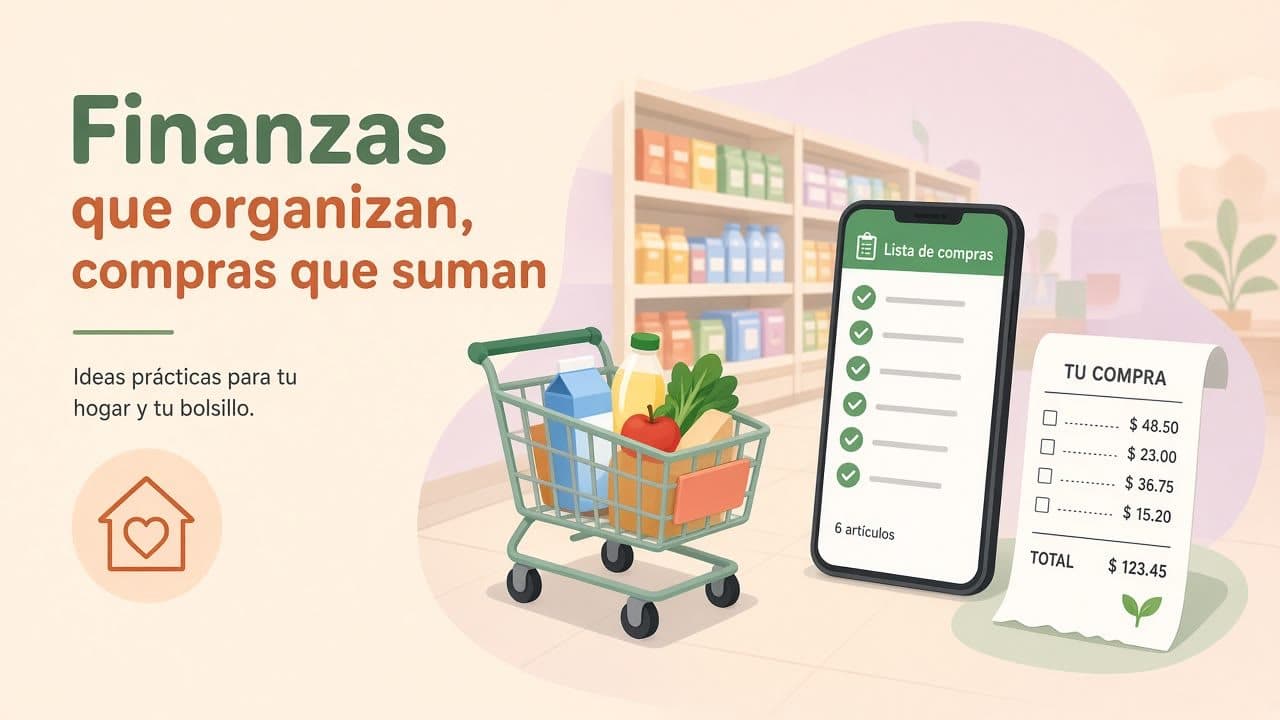 Ticket de supermercado y lista manuscrita sobre una mesa de cocina.